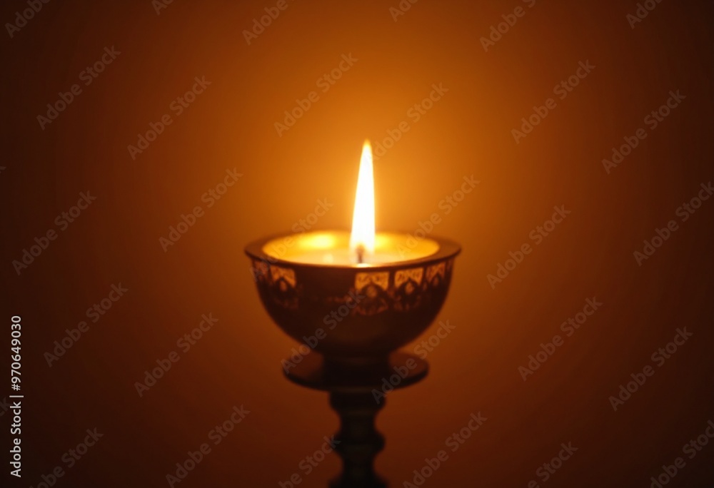 Glowing Paschal candle with rich designs, bokeh and warm golden light, spiritual and peaceful atmosphere, soft light surrounding the candle Glowing Paschal candle with rich designs, bokeh and warm golden light, spiritual and peaceful atmosphere, soft light surrounding the candle