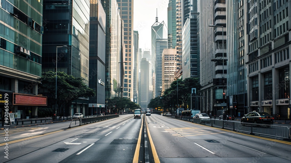 A high-rise cityscape showcasing the bustling financial district, representing growth, ambition, A high-rise cityscape showcasing the bustling financial district, representing growth, ambition,