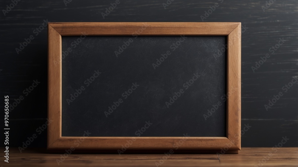 A chalkboard with a wooden frame and a chalkboard background. A chalkboard with a wooden frame and a chalkboard background.