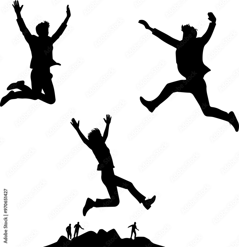 jumping people silhouettes jumping people silhouettes