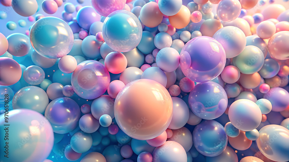 Dreamy Floating Gradient Spheres on Pastel Background Dreamy Floating Gradient Spheres on Pastel Background