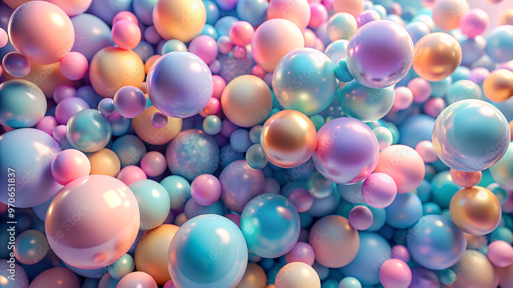 Dreamy Floating Gradient Spheres on Pastel Background Dreamy Floating Gradient Spheres on Pastel Background