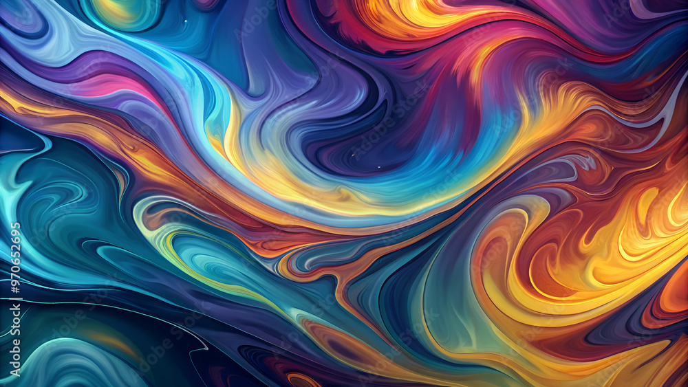 Obraz premium Abstract Flowing Paint Background with Vivid Colors