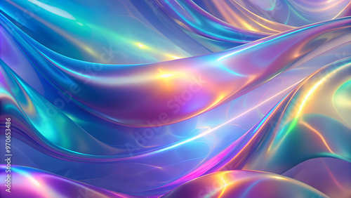 Abstract Holographic Background with Iridescent Colors and Shimmering Effect