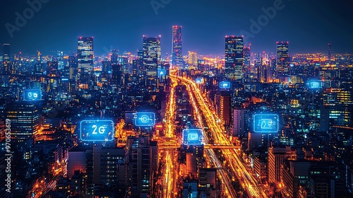 Wallpaper Mural Exploring the Impact of 5G Technology: Revolutionizing Connectivity with Lightning-Fast Speeds, Enabling Smarter Cities, and Enhancing the Internet of Things (IoT) Torontodigital.ca