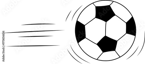 Doodle sport football soccer ball trajectory bounce. Line hand drawn ball