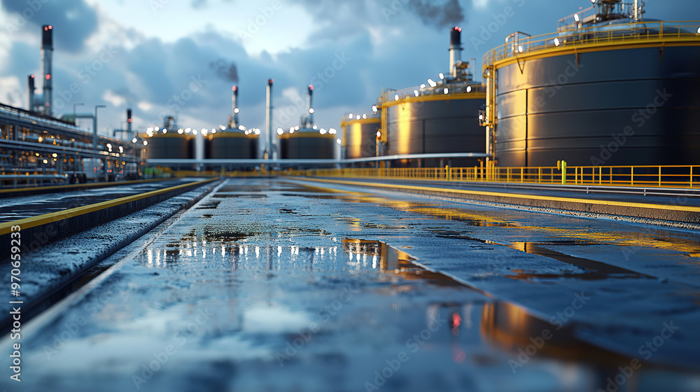 Obraz premium oil storage facility: close-up perspective