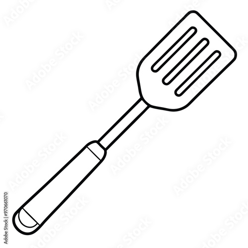 Black Silhouette Spatula Vector Art.