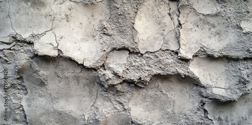 Cracked and Weathered Concrete Wall Surface photo