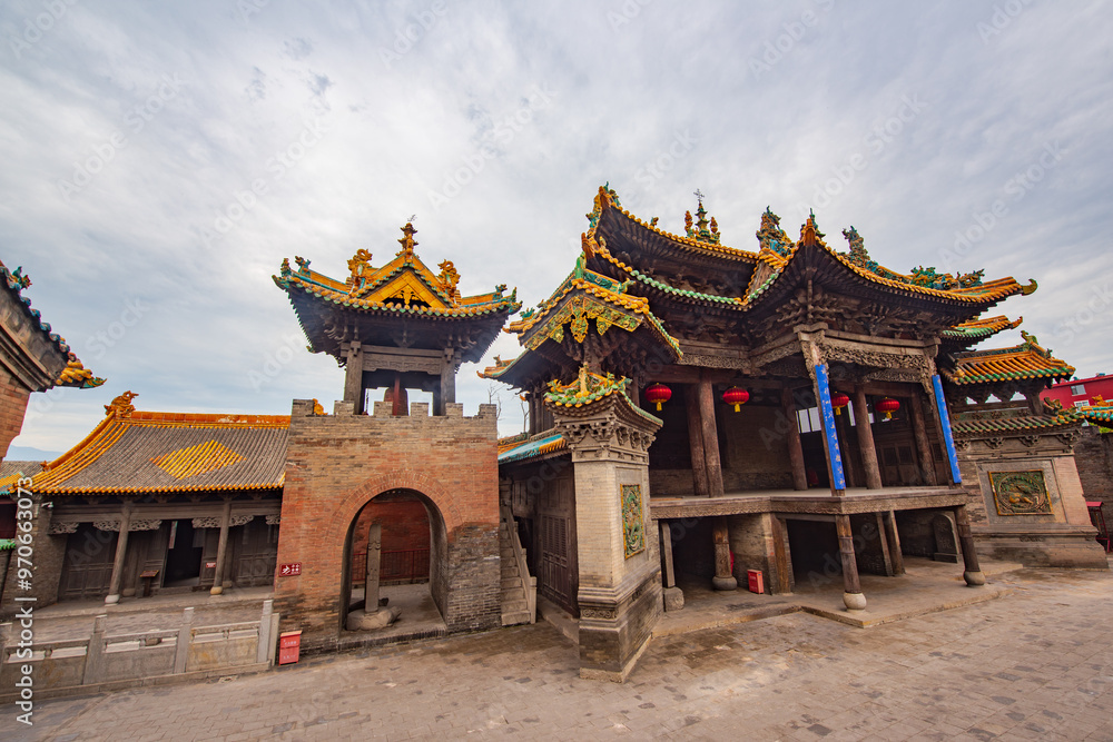 Ancient architecture of Houtu Temple in Jiexiu, Jincheng, Shanxi, China Ancient architecture of Houtu Temple in Jiexiu, Jincheng, Shanxi, China