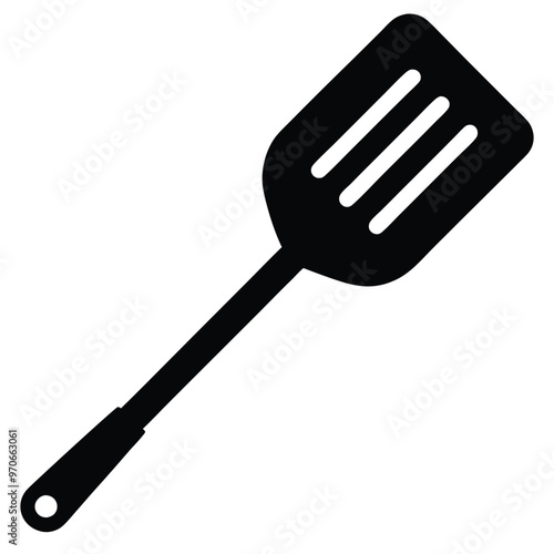 Black Silhouette Spatula Vector Art.