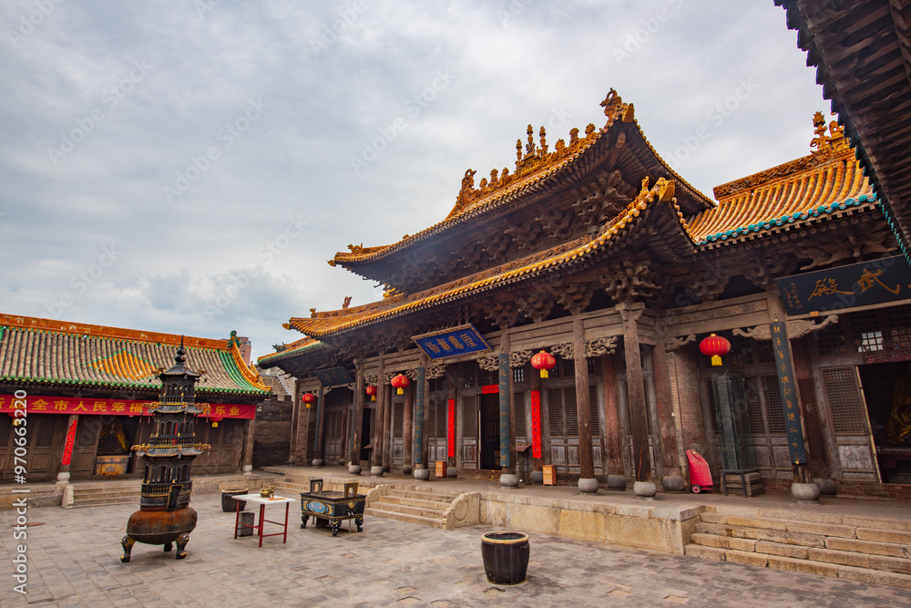 Ancient architecture of Houtu Temple in Jiexiu, Jincheng, Shanxi, China Ancient architecture of Houtu Temple in Jiexiu, Jincheng, Shanxi, China