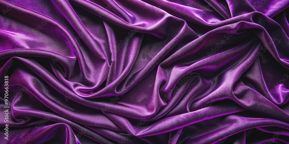Fototapeta premium Top view of luxurious purple velvet fabric with dark purple liquid on the edges, velvet, fabric, texture, purple, luxury