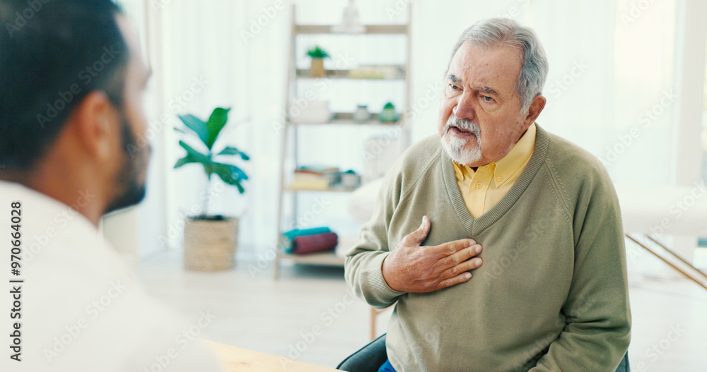 Doctor, heart check and senior man with healthcare, wellness and hospital care with patient. Consulting, cardiology and medical help in clinic office with insurance talk and results with advice Doctor, heart check and senior man with healthcare, wellness and hospital care with patient. Consulting, cardiology and medical help in clinic office with insurance talk and results with advice