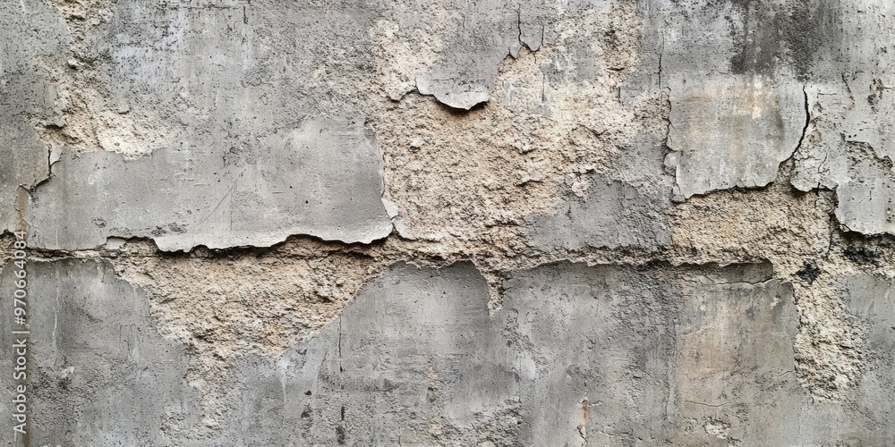 Fototapeta premium Weathered Concrete Wall with Flaking Paint and Cracks