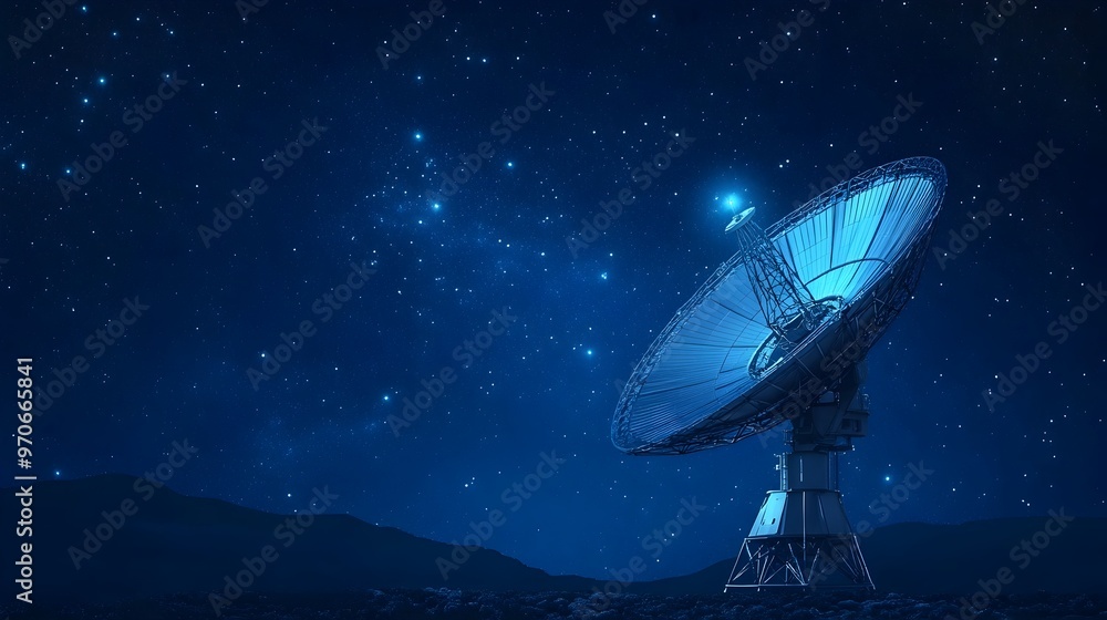 Satellite Dish Receiving Cosmic Radio Signals from Space Satellite Dish Receiving Cosmic Radio Signals from Space