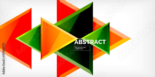 Abstract background - glossy triangles. Vector Illustration For Wallpaper, Banner, Background, Card, Book Illustration, landing page