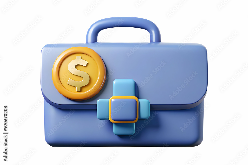 Isolated Briefcase with Floating Dollar Sign Vector Illustration - Simple Clean Design Emphasizing Business Profits and Financial Success on White Background
