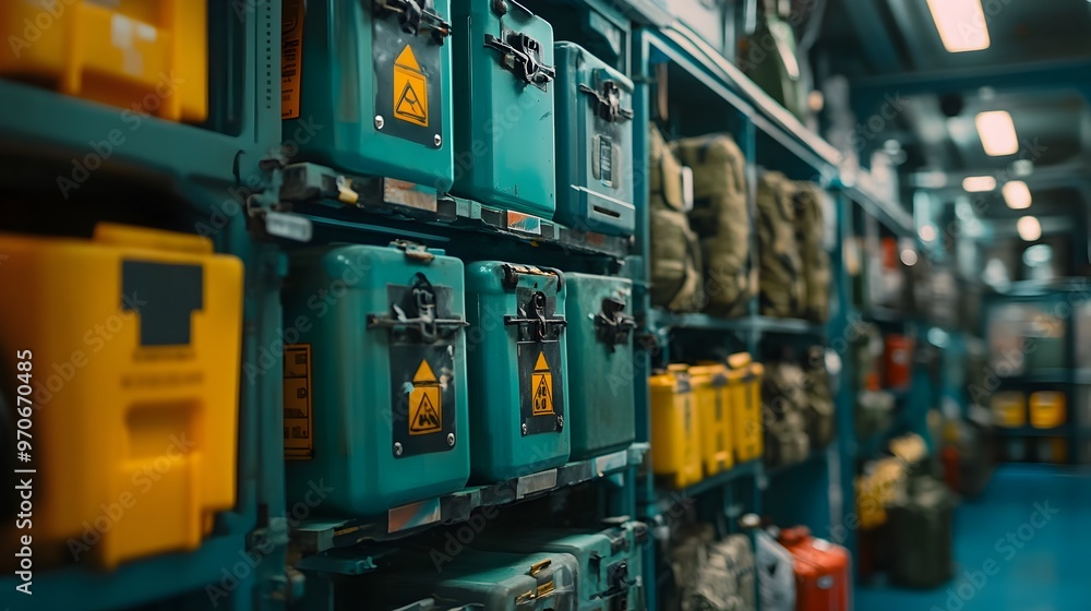Specialized Explosive Transport Containers at Military Facility Specialized Explosive Transport Containers at Military Facility