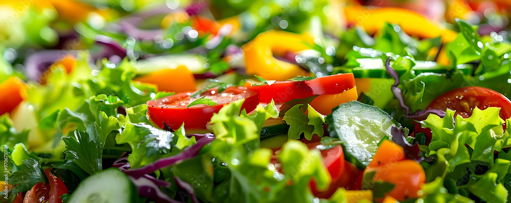Vibrant Fresh Salad Photo - Red Onion, Cucumber, Tomato, and Lettuce Vibrant Fresh Salad Photo - Red Onion, Cucumber, Tomato, and Lettuce