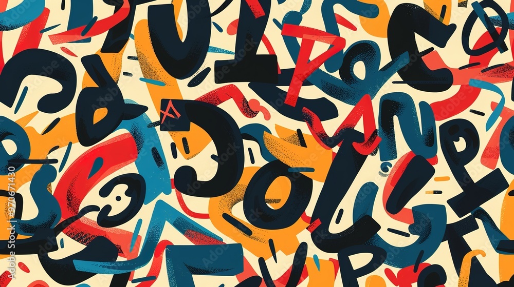 Obraz premium Bold typography pattern wallpaper