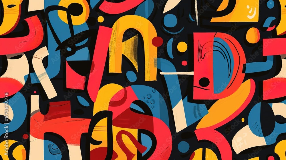 Obraz premium Bold typography pattern wallpaper
