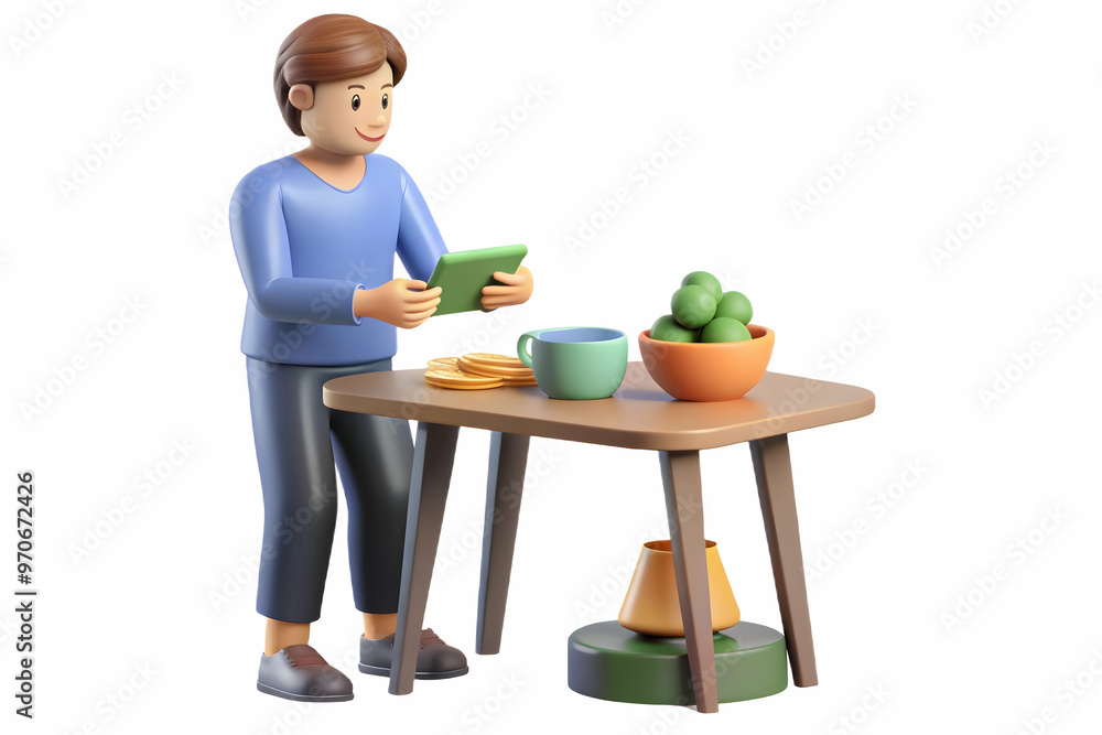 Flat Candid Illustration of a Person Counting Money at Kitchen Table � Depicting Spending, Savings, and Everyday Life with Natural Lighting Flat Candid Illustration of a Person Counting Money at Kitchen Table � Depicting Spending, Savings, and Everyday Life with Natural Lighting