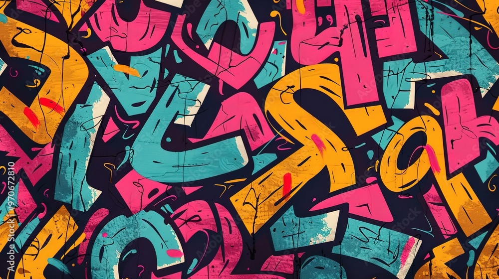 Bold typography pattern wallpaper