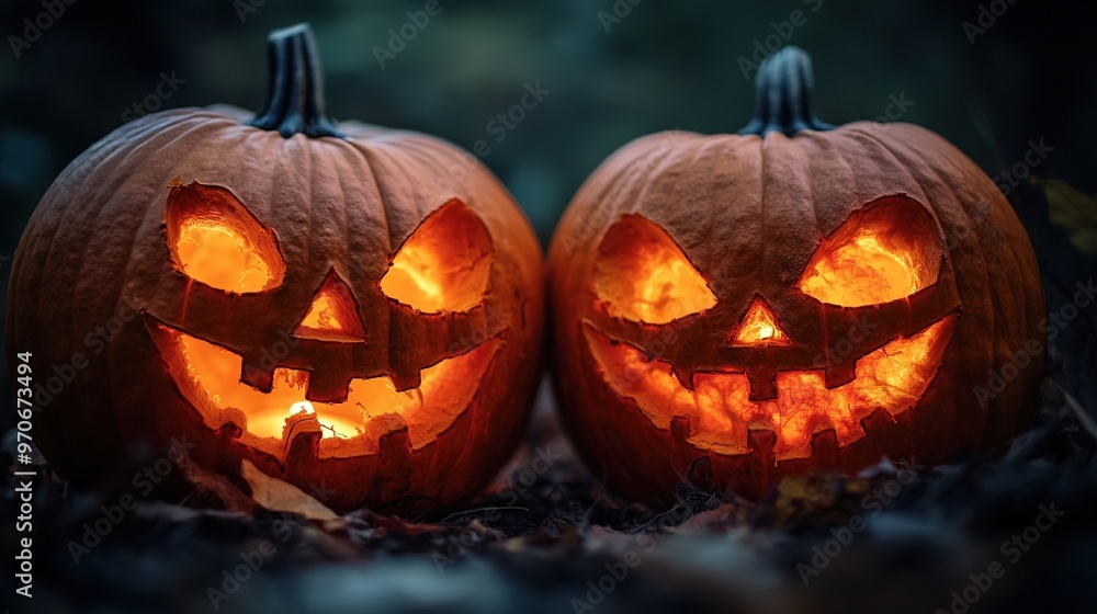 Halloween Day with Jack O' Lantern Eyes, Trick or Treating, and Spooky Ghost and Demon Background for All Hallows' Eve Halloween Day with Jack O' Lantern Eyes, Trick or Treating, and Spooky Ghost and Demon Background for All Hallows' Eve