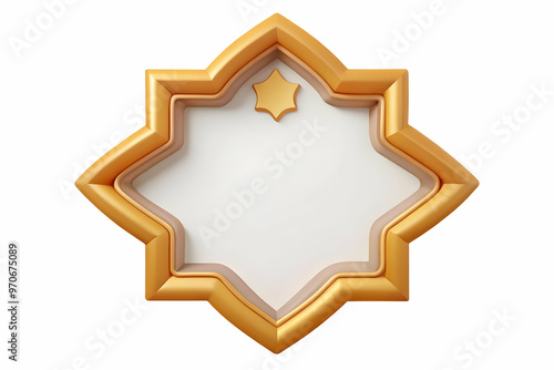 Modern Flat Abstract Rangoli and Star Border Frame: Elegant Design with Ample Copy Space for Festive Cultural Announcements - Simple Vector Illustration