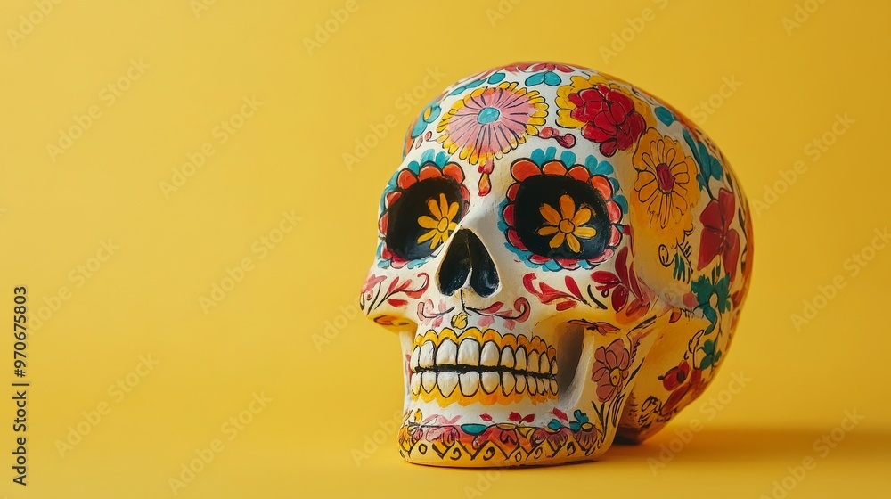 Painted Skull for Mexican Day of the Dead Celebration Painted Skull for Mexican Day of the Dead Celebration