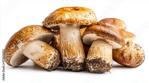 boletus mushrooms isolated on white background