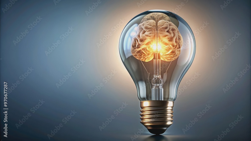 Light bulb with intricate brain design inside, representing creativity, ideas, and innovation, light bulb, brain Light bulb with intricate brain design inside, representing creativity, ideas, and innovation, light bulb, brain