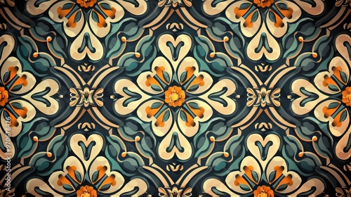 orange tone retro pattern seamless wallpaper