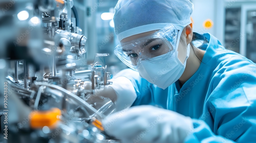 Worker Operating Complex Machinery in Cigarette Manufacturing Process Worker Operating Complex Machinery in Cigarette Manufacturing Process