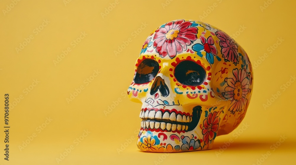 Painted Skull for Mexican Day of the Dead Celebration Painted Skull for Mexican Day of the Dead Celebration