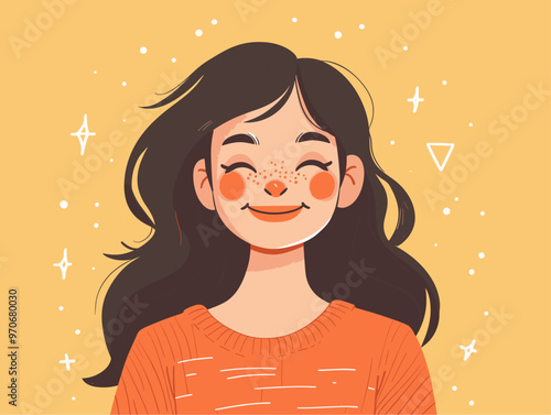 Smiling Cartoon Character: Contentment, Fulfillment, and Leisure Time Embodied