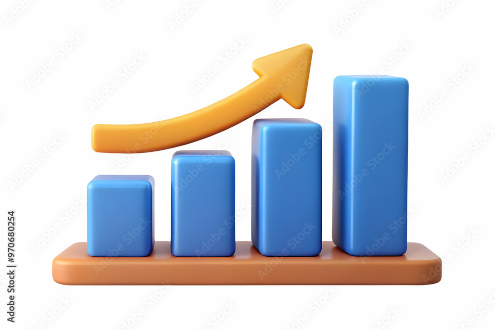 Dynamic Vector Illustration of Flat Isolated Profit Chart with Upward ...