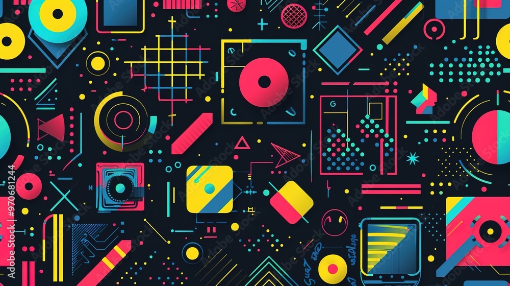 Retro tech pattern wallpaper Retro tech pattern wallpaper