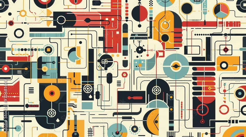 Retro tech pattern wallpaper Retro tech pattern wallpaper