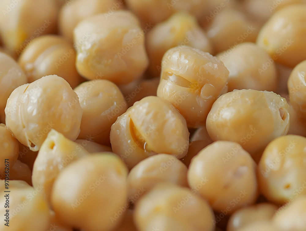 Realistic Photo - Close-Up of Cooked Chickpeas: A Healthy and Delicious Ingredient Realistic Photo - Close-Up of Cooked Chickpeas: A Healthy and Delicious Ingredient