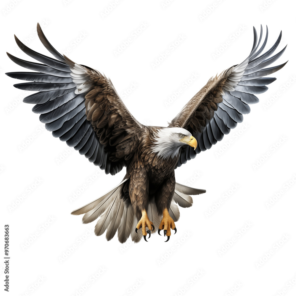 Obraz premium bald eagle in flight transparent background