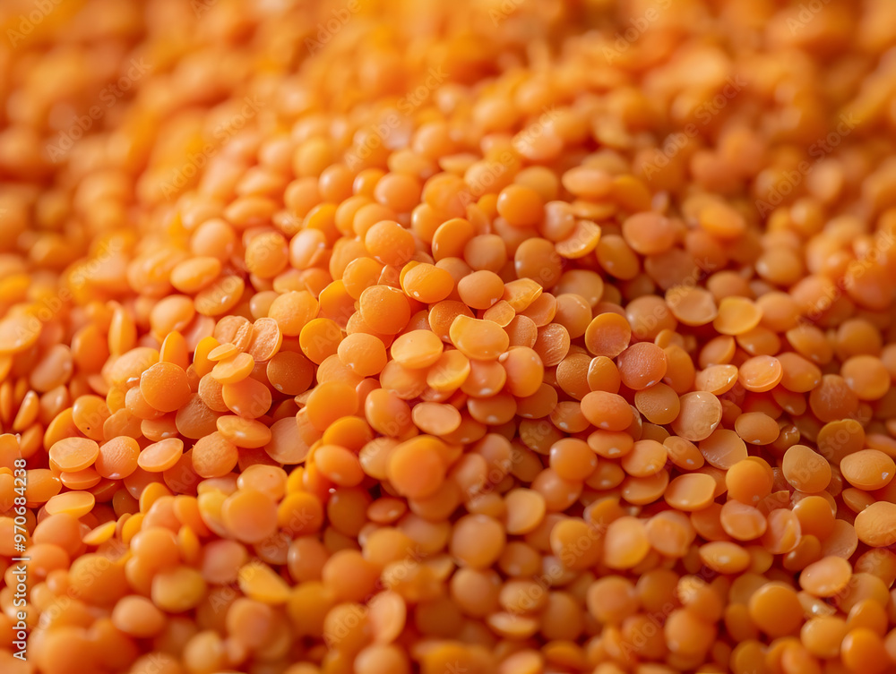 Red Split Lentils Photo - Close Up View Red Split Lentils Photo - Close Up View