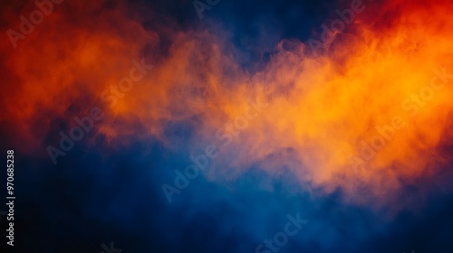 Abstract Blue and Orange Smoke Background