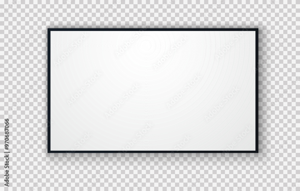 © Ольга Гордеева - TV screen PNG. Modern stylish LED LCD panel. Large computer monitor display mockup.TV template. Vector illustration of a plasma TV monitor on a transparent background.