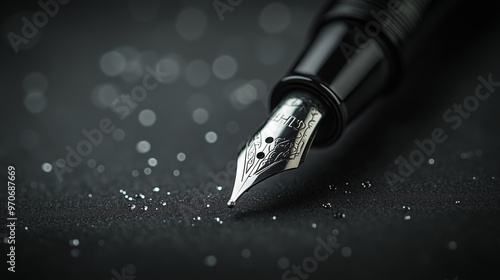 luxury fountain pen in the dark