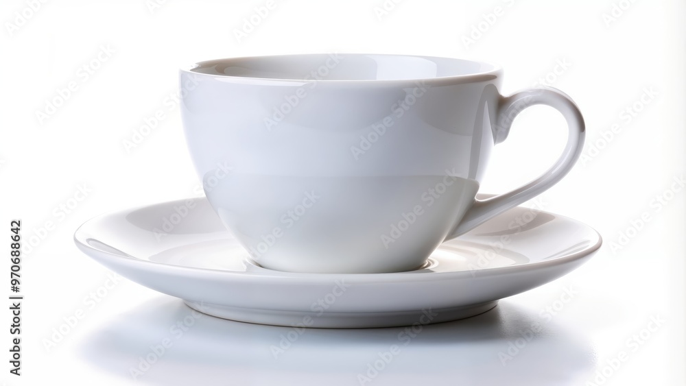 Ceramic cup with saucer isolated on white Ceramic cup with saucer isolated on white