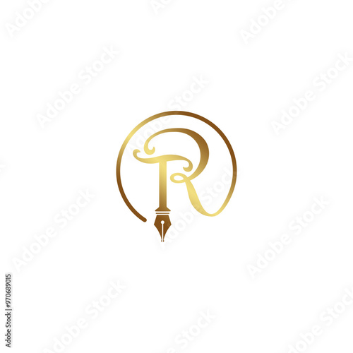 Initial letter RT logo with Feather Company Name, Simple and Clean Design. Vector Logo for Business and Company