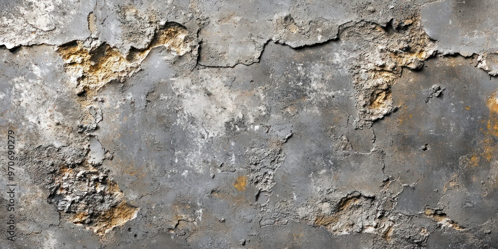 Weathered Gray Concrete Wall with Flakes and Cracks Weathered Gray Concrete Wall with Flakes and Cracks