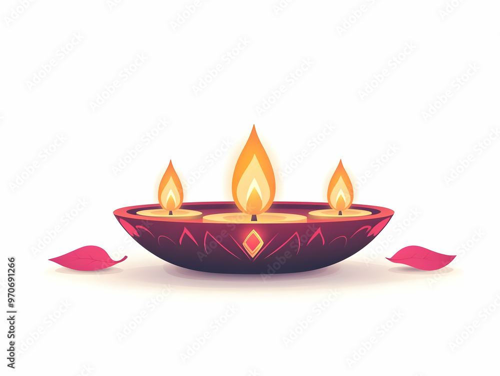Minimalist Flat Diwali Thali Design with Floating Diya and Lantern Isolated on White Background - Abstract Vector Celebrating Cultural Festivities Minimalist Flat Diwali Thali Design with Floating Diya and Lantern Isolated on White Background - Abstract Vector Celebrating Cultural Festivities